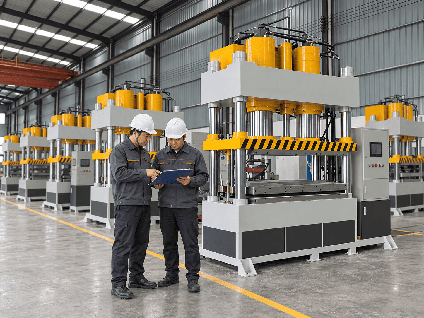 Huajia Hydraulic factory and engineering team