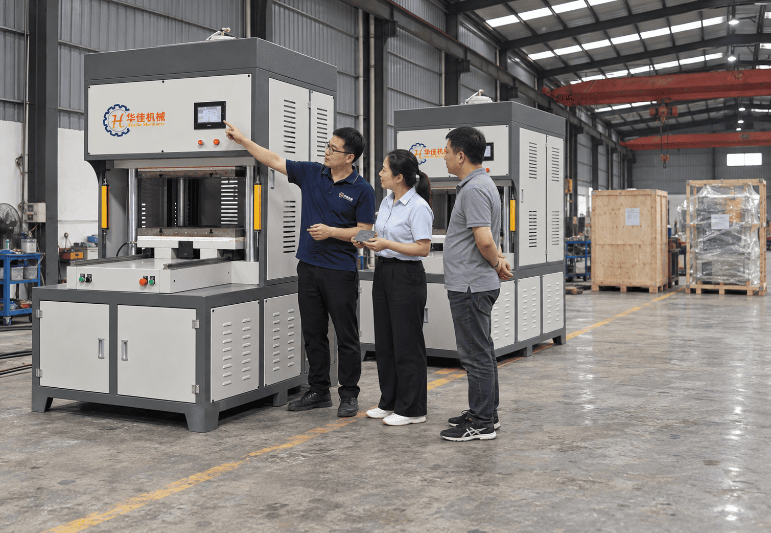 Huajia hydraulic press delivered to an overseas customer factory